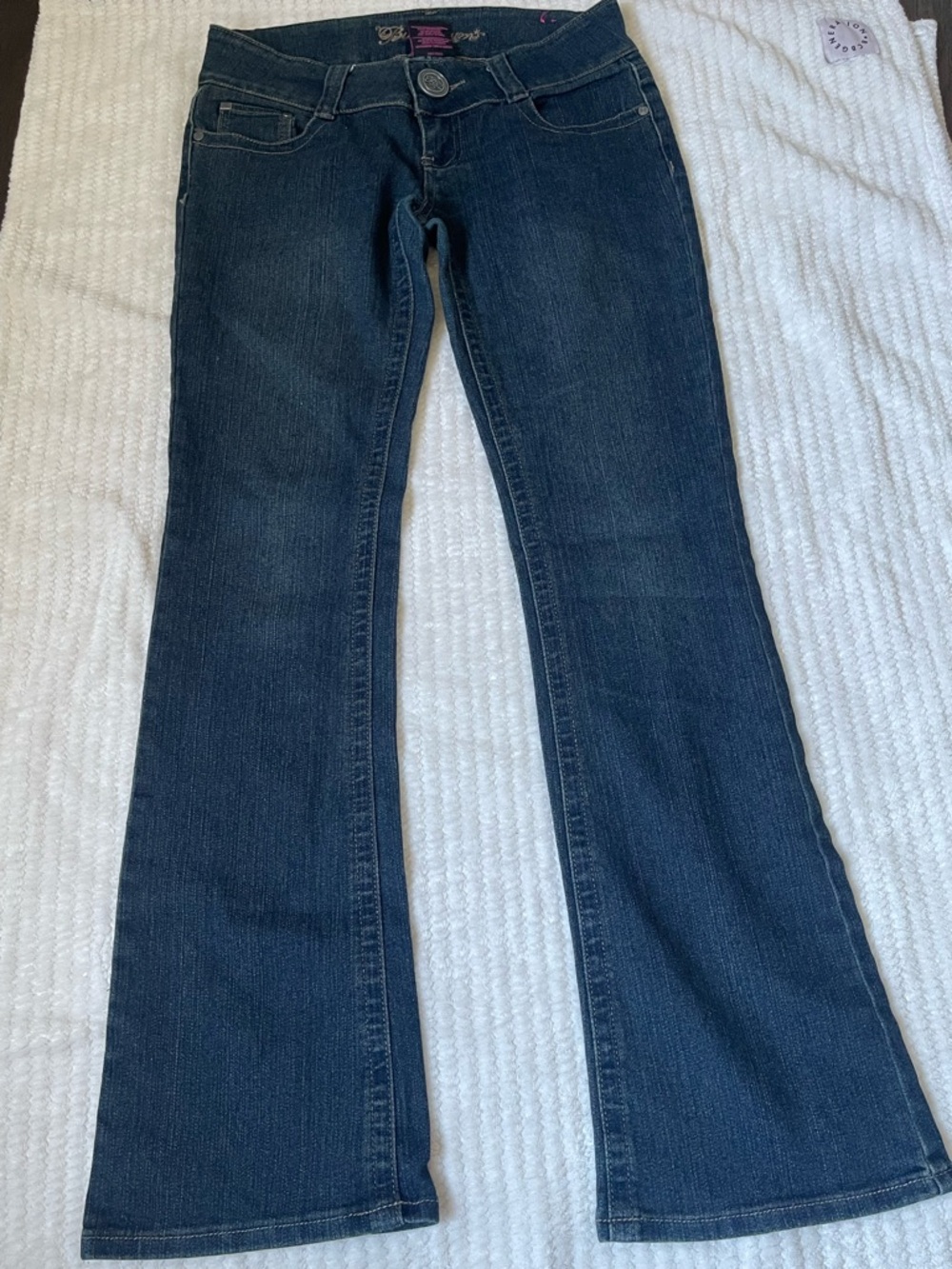 Bubblegum Dark Blue Flared Jeans Y2K Sz 7/8